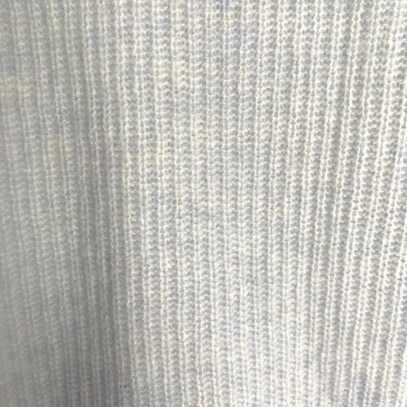 Saks Fifth Avenue Cashmere Sweater Small Cold Shoulder Ribbed Blue FS-1187 - Picture 8 of 10